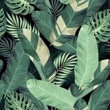 Fototapeta Wektor wzór z egzotycznymi liśćmi palmowymi
