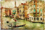 Fototapeta Wenecja - grafika w stylu malarstwa