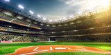 Fototapeta Wieczorny mecz na stadionie baseballowym