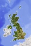 Fototapeta Wielka Brytania. Cieniowana mapa reliefowa w naturalnych kolorach.