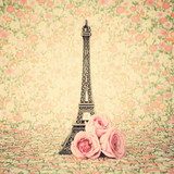 Fototapeta Wieża Eiffla z róż