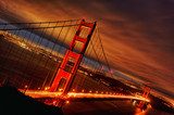 Fototapeta zachód słońca na Golden Gate Bridge