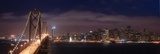 Obraz bay bridge i san francisco w nocy panorama