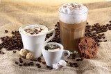 Obraz Kaffee, Espresso, Poplamione mleko