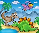 Obraz Krajobraz z dinozaurami 2