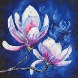 Obraz Magnolia akrylowa malowana