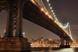 Obraz New York City Skyline i Manhattan Bridge w nocy
