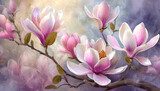 Obraz Pastelowe piękne magnolie, wiosenne tło kwiatowe