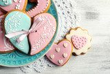 Obraz Serce w kształcie ciasteczek na Walentynki