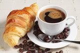 Obraz Śniadania - rogalik z kawą