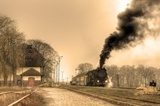 Obraz Stary retro pociąg parowy