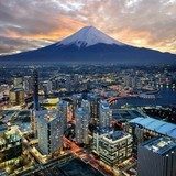 Obraz Surrealistyczny widok miasta Yokohama i Mt. Fuji