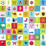 Obraz Symbole dzieciństwa – kolorowa plansza