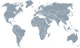 Obraz Zarys kontynentów - mapa świata