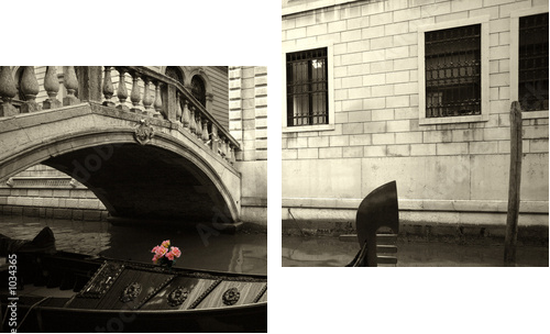 Kwiecista podróż wodnymi szlakami Wenecji - Obraz dwuczęściowy, Dyptyk