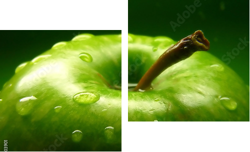 Zielone jabłko -  rozkosz smaku - Obraz dwuczęściowy, Dyptyk
