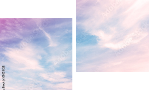 Niebo z pastelowym kolorowym gradientem - Obraz dwuczęściowy, Dyptyk
