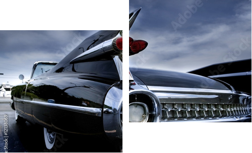 Lampa tylna klasycznego samochodu - Obraz dwuczęściowy, Dyptyk