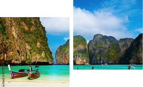 Plaża Maya Bay na rajskiej wyspie - Obraz dwuczęściowy, Dyptyk