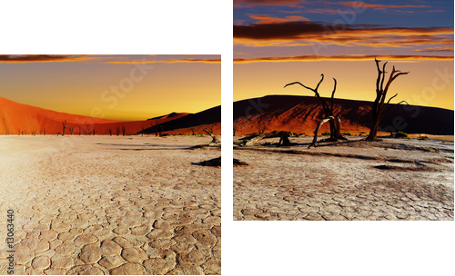 Pustynia Namib, Sossusvlei, Namibia - Obraz dwuczęściowy, Dyptyk