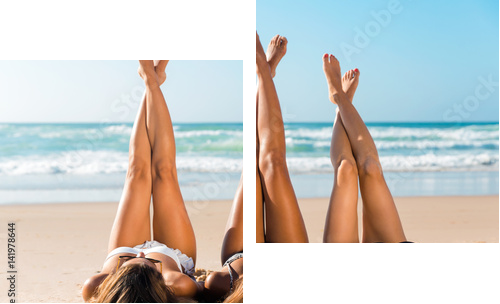 Dzień na plaży - Obraz dwuczęściowy, Dyptyk