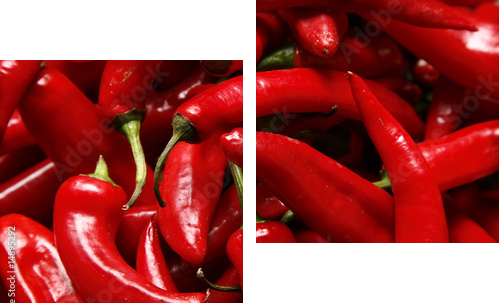 Papryczka chili - ognista czerwień - Obraz dwuczęściowy, Dyptyk