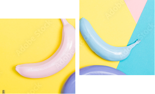 Malowane banany - Obraz dwuczęściowy, Dyptyk