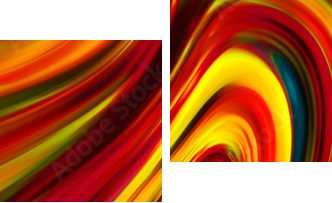 Abstrakcja - zakręcona wstęga kolorów - Obraz dwuczęściowy, Dyptyk