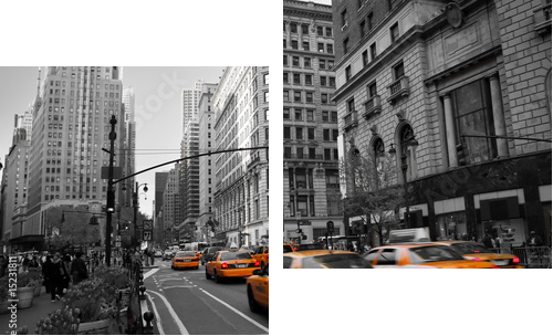 Taksówki na Manhattanie - Obraz dwuczęściowy, Dyptyk