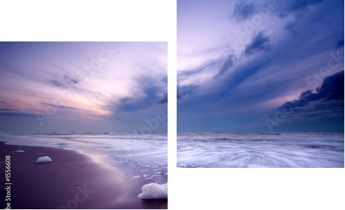 ocean nocą - Obraz dwuczęściowy, Dyptyk