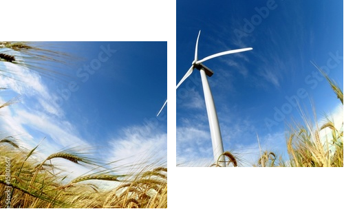 Turbina wiatrowa - odnawialne źródło energii - Obraz dwuczęściowy, Dyptyk