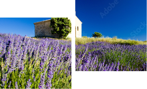Kaplica, Plateau de Valensole, Prowansja, Francja - Obraz dwuczęściowy, Dyptyk