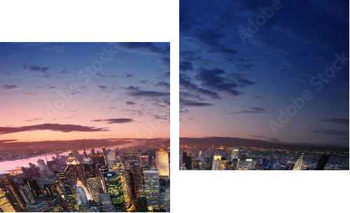 Manhattan o zachodzie słońca - Obraz dwuczęściowy, Dyptyk