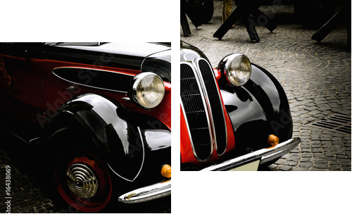staromodny samochód - Obraz dwuczęściowy, Dyptyk