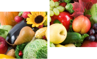 Ogród owocowo - warzywny - Obraz dwuczęściowy, Dyptyk