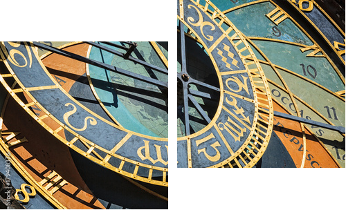Różne oblicza czasu –starożytny zegar - Obraz dwuczęściowy, Dyptyk
