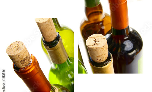 Kolorowe butelki po winie - Obraz dwuczęściowy, Dyptyk