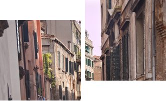 Mały Boczny Kanałowy Odbicie Wenecja Włochy - Obraz dwuczęściowy, Dyptyk