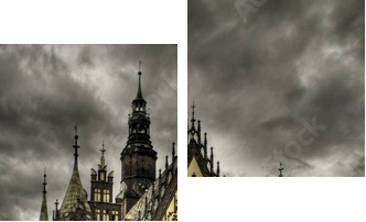 Wrocławski rynek - piękno architektury - Obraz dwuczęściowy, Dyptyk
