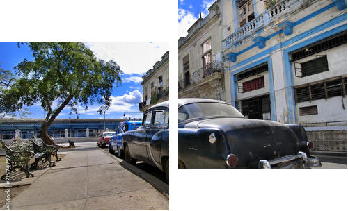 Havana Street with Oldtimer - Obraz dwuczęściowy, Dyptyk
