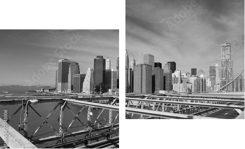 Manhattan czarno - biały  - Obraz dwuczęściowy, Dyptyk