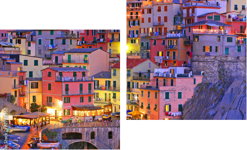 Manarola, Cinque Terre, Włochy - Obraz dwuczęściowy, Dyptyk