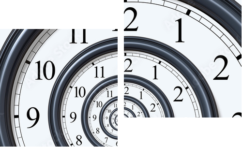 Nieubłagany upływ czasu –zegar - Obraz dwuczęściowy, Dyptyk