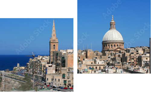 valletta miasto - Obraz dwuczęściowy, Dyptyk