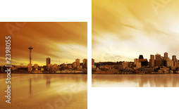 panorama seattle - Obraz dwuczęściowy, Dyptyk