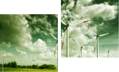 Ekologiczny krajobraz – naturalne źródła energii - Obraz dwuczęściowy, Dyptyk