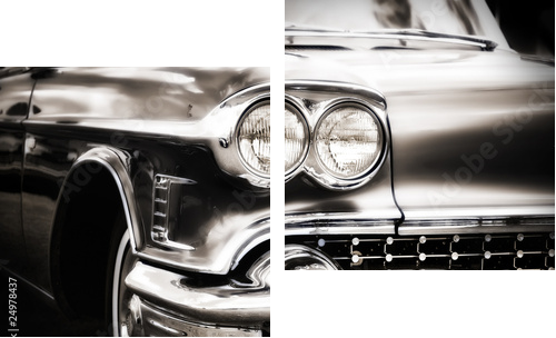 American Classic Caddilac Samochód samochodowy. - Obraz dwuczęściowy, Dyptyk