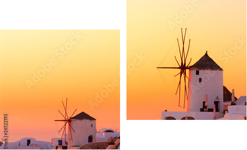 Santorini - Grecka wyspa - Obraz dwuczęściowy, Dyptyk