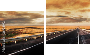 Panorama drogowa - Obraz dwuczęściowy, Dyptyk