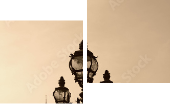 Vintage latarni na moście Aleksandra III (Paryż, Francja). - Obraz dwuczęściowy, Dyptyk